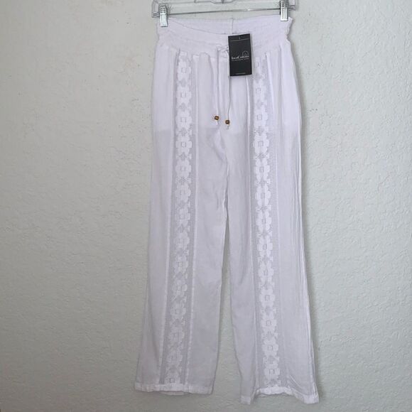 New Inca Cotton White Lace Palazzo Pants Women’s Size S - Picture 3 of 10